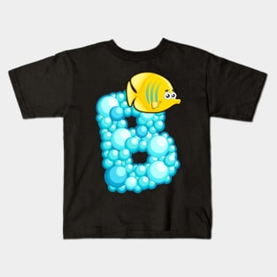 Letter B Fishy Bubbly Alphabet Kids T-Shirt